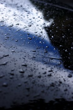 Drops of Rain on a Car Bonnet