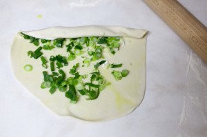 Dough with Spring Onions
