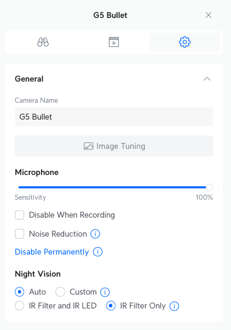 IR LED Settings in Unifi Protect